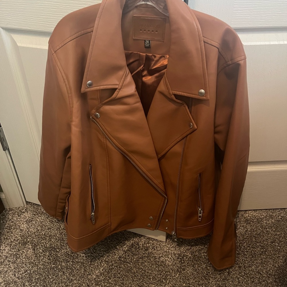 Brown leather jacket. BlankNY. New without tags